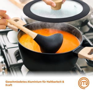 Caserola cu capac MasterChef, 20cm, antiaderenta, aluminiu, pentru toate plitele - Img 4