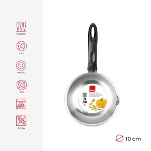 Caserola cu maner Ibili Clasica 10 cm din otel inoxidabil, argintieneagra - Img 4