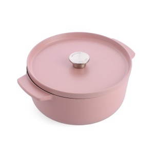 Caserola din fonta KitchenAid 26cm, 5.2L, roz uscat, rezistenta si versatila - Img 1