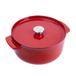 Caserola din fonta KitchenAid 26cm5,2L, culoare Empire Red, rezistenta la 260C