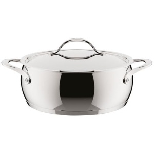 Caserola Lagostina Orchestra din inox 1810, 26 cm, cu capac si doua manere