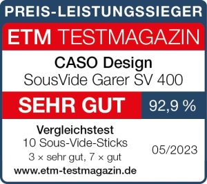 CASO 1310 SV400 Sous Vide Stick, pentru recipiente cu volum de pana la 20 l, 25-90 degC in trepte de 0,5 degC, IPX7, design cu economie de spatiu, otel inoxidabil, negru - Img 3