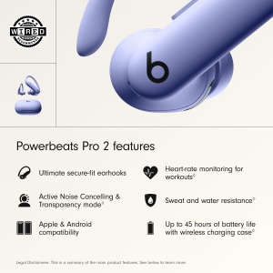 Casti audio Beats Powerbeats Pro 2 cu Bluetooth, Noise Cancelling, IPX4, Hyperviolet - Img 3