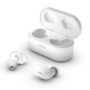 Casti audio Belkin SoundForm, Bluetooth, 24 ore autonomie, alb