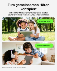 Casti audio Belkin SoundForm Mini 2 pentru copii, 55h autonomie, roz - Img 8