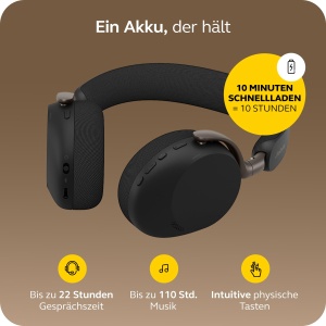 Casti audio Bluetooth Jabra Evolve3 75, cu microfon, anulare zgomot, negru - Img 5