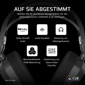 Casti audio Corsair HS80 MAX Wireless, Bluetooth, 65 ore autonomie, gri - Img 7