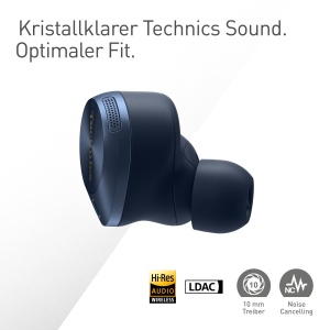 Casti audio in-ear Technics EAH-AZ80E-A, anulare zgomot, Bluetooth, albastru inchis - Img 3