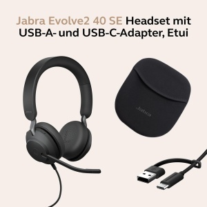 Casti audio Jabra Evolve2 40 SE cu USB-C, reducere zgomot, negru - Img 8