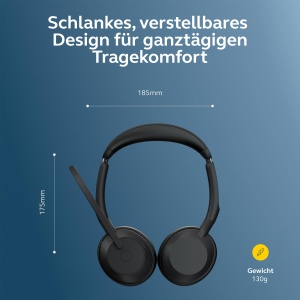Casti audio Jabra Evolve2 55 - Negru, cu microfoane si ANC - Img 7