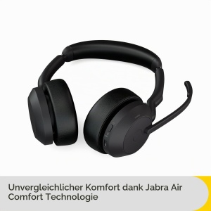 Casti audio Jabra Evolve2 55, stereo, cu microfoane cu anulare a zgomotului, negru - Img 3