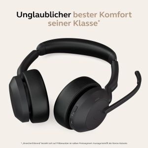 Casti audio Jabra Evolve2 55, wireless, cu ladestation, ANC, negru - Img 6