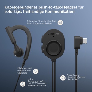 Casti audio Jabra Perform 10 cu microfon, cablu USB-C, rezistente la apa - Img 3