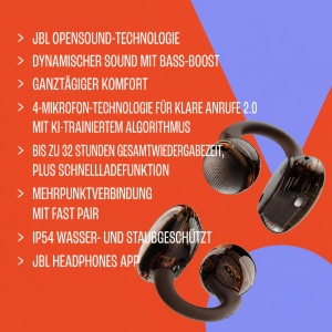 Casti audio JBL Soundgear Clips, Open-Ear, IP54, 32 ore, Lila - Img 5