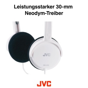 Casti audio JVC HA L 50 W, usoare, cu design pliabil, culoare alba - Img 6