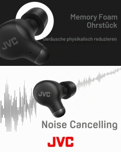 Casti audio JVC HA-Z250T, cu active noise cancelling, 28 ore autonomie, negru - Img 2