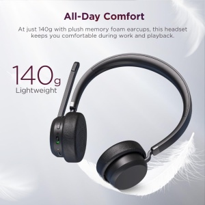 Casti audio Lenovo Wireless VoIP, Bluetooth 5.3, Negru, Certificat Microsoft Teams - Img 2