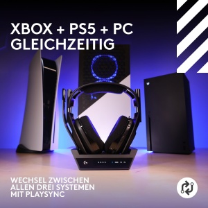 Casti audio Logitech G Astro A50 X LIGHTSPEED, wireless, negru, cu microfon de calitate - Img 2