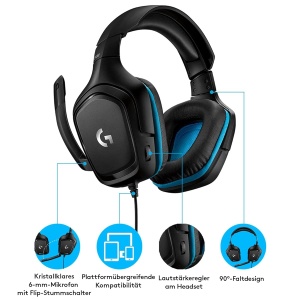 Casti audio Logitech G432, 7.1 Surround Sound, microfon cu anulare zgomot, negru - Img 6