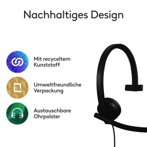 Casti audio Logitech H570e cu microfon, USB, compatibile PC si Mac - Img 7