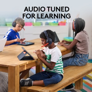 Casti audio Logitech Zone Learn, cu microfon, pentru copii, confortabile, 3,5 mm, bleu - Img 5