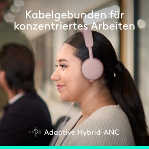 Casti audio Logitech Zone Wireless 2 ES pentru Business, Bluetooth, ANC, Roz - Img 3