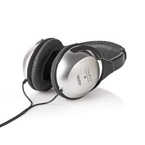 Casti audio Nedis cu cablu de 6 m, HiFi, ergonomice, argintiinegre - Img 4