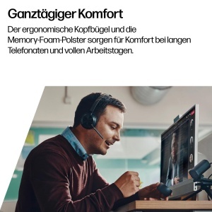 Casti audio Poly Voyager Focus 2 USB-C, Bluetooth, ANC, Negru - Img 4