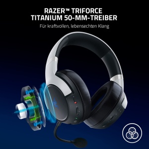 Casti audio Razer Kaira Pro cu haptica HyperSense, 50 mm, negru-alb - Img 3