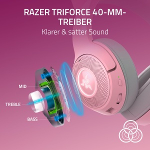 Casti audio Razer Kraken Kitty V2 BT, Bluetooth 5.2, RGB, 40 ore autonomie, Quartz - Img 4
