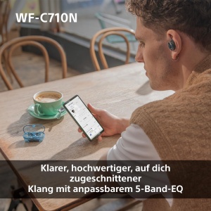 Casti audio Sony WF-C710N, Noise Cancelling, 40h autonomie, Albastru de sticla - Img 4