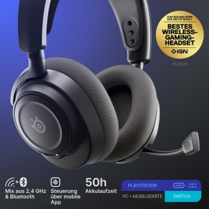Casti audio SteelSeries Arctis Nova 7P Wireless Gen 2, 50 ore autonomie, negru - Img 2