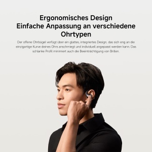 Casti audio Xiaomi OpenWear Stereo, Cosmic Gray, 38.5h autonomie, Hi-Res Audio - Img 2