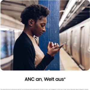 Casti Bluetooth fara fir Samsung Galaxy Buds FE incl. carcasa de fasole araree, anulare activa a zgomotului (ANC), 3 microfoane, control tactil, bas profund, cu cablu de incarcare, grafit [Exclusiv la Amazon] - Img 8
