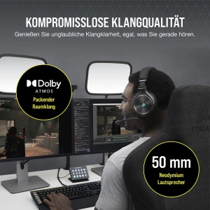 Casti gaming Corsair Virtuoso RGB Wireless XT Bluetooth Dolby Atmos Slate - Img 4