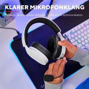 Casti Gaming Trust Gaming GXT 489W Fayzo pentru PC, PS5, PS4, Xbox Series X|S, Switch, Mufa 3.5mm, 35% Plastic Reciclat, Casti Over-Ear, Microfon cu Anulare A Zgomotului - Alb - Img 5