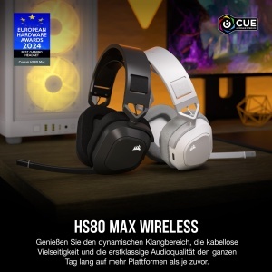 Casti gaming wireless Corsair HS80 MAX Dolby Atmos Bluetooth gri otel - Img 2