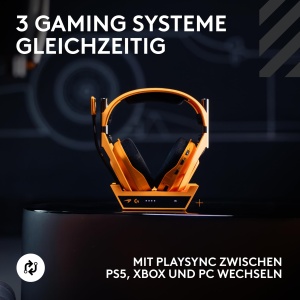 Casti gaming wireless Logitech G Astro A50 X Lightspeed Bluetooth HDMI 21 Papaya Orange - Img 3