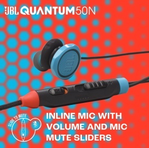 Casti in-ear gaming JBL Quantum 50N sunet QuantumSOUND Signature microfon integrat albastrurosu - Img 5