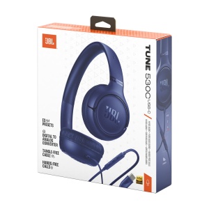 Casti JBL Tune 530 C On-Ear Wired Pure Bass USB-C Albastru - Img 6