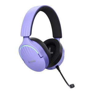Casti pentru jocuri Trust Gaming GXT 491P Fayzo Bluetooth + 2.4GHz, sunet surround 7.1, durata de viata a bateriei 22H, 35% casti over-ear RGB din plastic reciclat PC wireless Bluetooth PS5 PS4 Switch, violet - Img 15
