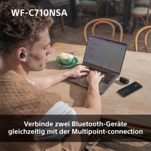 Casti Sony WF-C710NSA cu anulare a zgomotului cu adevarat wireless casti usoare control tactil conexiune multipunct IPX4 baterie de pana la 40 HR inca - Img 8