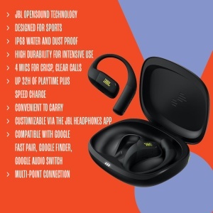 Casti sport fara fir JBL Endurance Zone cu urechi deschise cu design cu carlig pentru urechi tehnologie OpenSound 32 de ore de redare IP68 rezistent l - Img 4