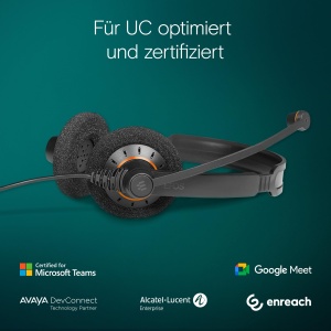 Casti UC cu doua fete Sennheiser EPOS Impact SC 60 USB ML cu control al apelurilor in linie certificat pentru Skype for Business, 9734329000 - Img 4