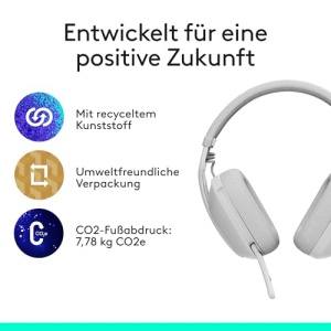 Casti wireless Logitech Zone Vibe 100 Bluetooth microfon cu anulare a zgomotului Alb - Img 11