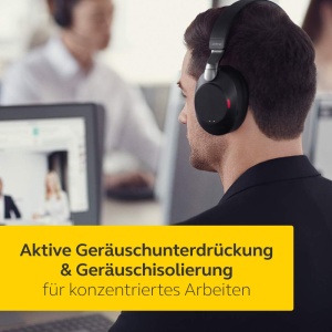Casti wireless pentru PC Jabra Evolve2 85 - Anulare a zgomotului Casti stereo certificate Microsoft Teams cu baterie de lunga durata - Adaptor Bluetooth USB-C - Negru - Img 4