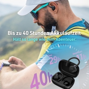 Casti wireless sport JVC HA-EC75T-B Active Noise Cancelling IP57 40 ore autonomie Negru - Img 6