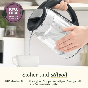 Cazan cu apa Cuisinart 1,7L, 3KW, sticla si otel inoxidabil - Img 5