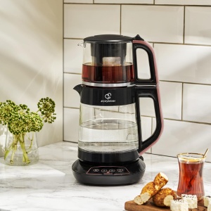 Ceainic electric Karaca Caysever 3-in-1, 1700W, 1.5L, roz aurie - Img 2