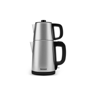 Ceainic electric Karaca Homend Royal Tea 1.8L, 2000W, inox negru